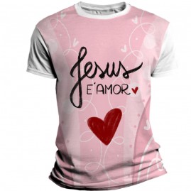Camiseta Religiosa Catlica Infantil - Jesus  amor