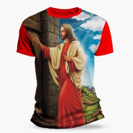 Camiseta Religiosa Catlica - Jesus Bate a Porta
