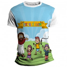 Camiseta Religiosa Catlica Infantil -  Deus  bom