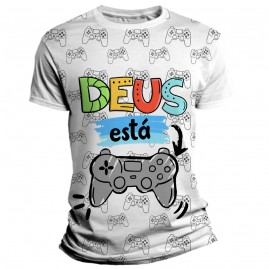 Camiseta Religiosa Catlica Infantil -  Deus est no controle