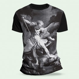 Camiseta Religiosa Catlica - So Miguel Arcanjo - Monocromia