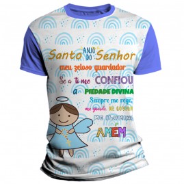 Camiseta Religiosa Catlica Infantil -  Orao do Anjo