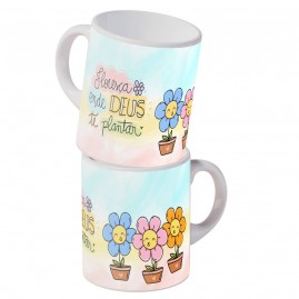 Caneca Floresa onde Deus te plantar II