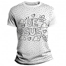 Camiseta Infantil Pinte e Lave - Jesus 