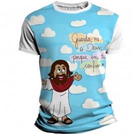 Camiseta Religiosa Catlica Infantil - Guardai-me  Deus