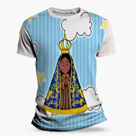 Camiseta Religiosa Catlica Infantil - Nossa Senhora Aparecida