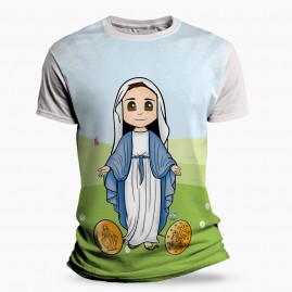 Camiseta Religiosa Catlica Infantil - Nossa Senhora das Graas
