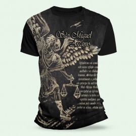 Camiseta Religiosa Catlica - So Miguel com Orao