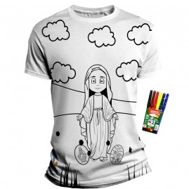 Camiseta Infantil Pinte e Lave -   Nossa Senhora das Graas