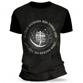 Camiseta Religiosa Catlica - Medalha Duas Cruzes So Bento