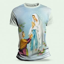 Camiseta Religiosa Catlica - Nossa Senhora de Lourdes