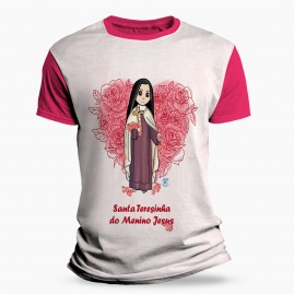 Camiseta Religiosa Catlica Infantil - Santa Teresinha